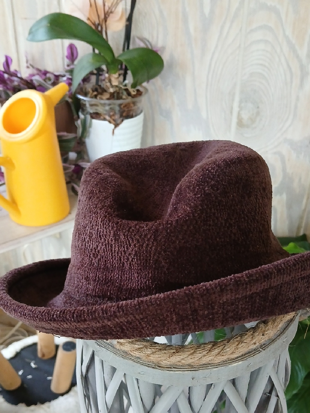 Liz Claiborne Brown Textured Fedora Hat for Men